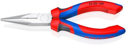 KNIPEX Flachrundzange L.160mm flach/rund ger.Mehrkomp.-Hüllen KNIPEX