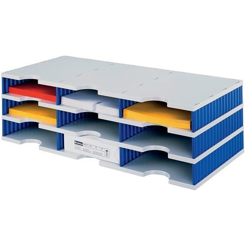 STYRO Sortierablage Trio 15 Fächer H363xB723xT331mm Polystyrol grau/blau STYRO