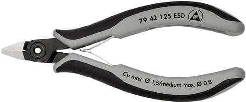 KNIPEX Präzisions-Elektronik-Seitenschneider L.125mm Form 4 Facette nein pol.