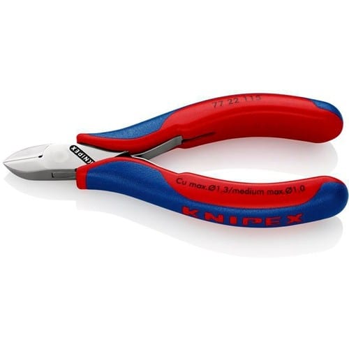 KNIPEX Elektronikseitenschneider L.115mm Form 2 Facette nein 2K-Hülle spiegelpol.KNIPEX