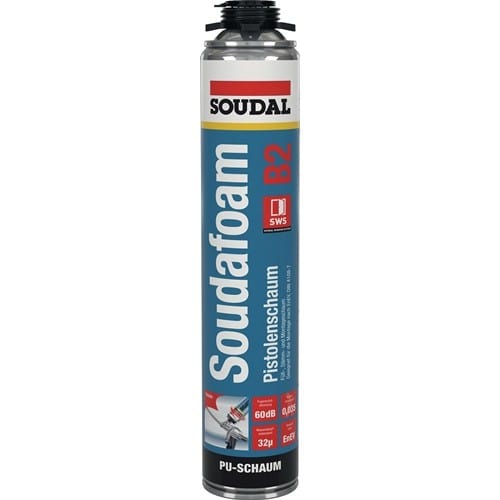 SOUDAL 1K-Pistolenschaum SOUDAFOAM-GUN 750 ml B2 champagner o.Einw.-Handsch.Dose SOUDAL