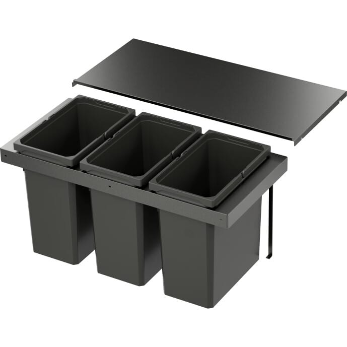 Abfalltrennsystem, ENVI-FLEX PRO, 900er/H426, 3x28 l, lavagrau Vauth Sagel