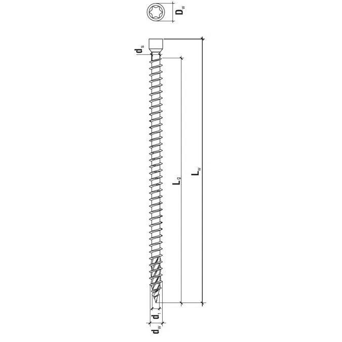 Vollgewinde-Konstruktionsschraube Zylinderkopf WKFC 10 x 500 mm, hell verzinkt, Torx