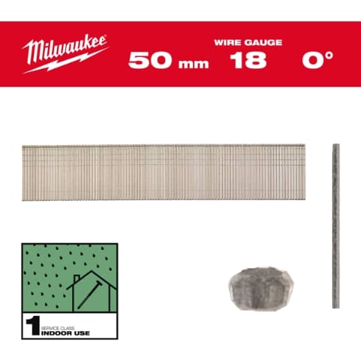 1,05 x 1,25 x 50 mm verzinkt, 0° Stauchkopf-Nägel 18 Gauge für M18FN18GS & M18CN18GS