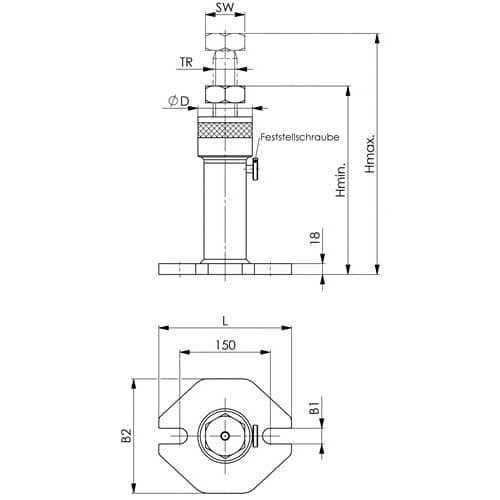 AMF Schraubbock Nr.6438S Gr.450 schnellverst.H.320-450mm AMF