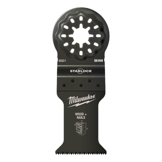 MILWAUKEE 35 x 42 mm Multitool Starlock Bi-Metall Tauchsägeblatt für Schnitte in Holz mit Nägeln