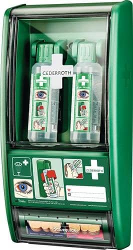 CEDERROTH Augenspülstation H560xB290xT120ca.mm 2x0,5 l,1xPflasterspender CEDERROTH