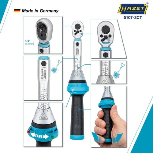 HAZET Drehmomentschlüssel 5107-3 CT 1/4 Zoll 1-9 Nm HAZET