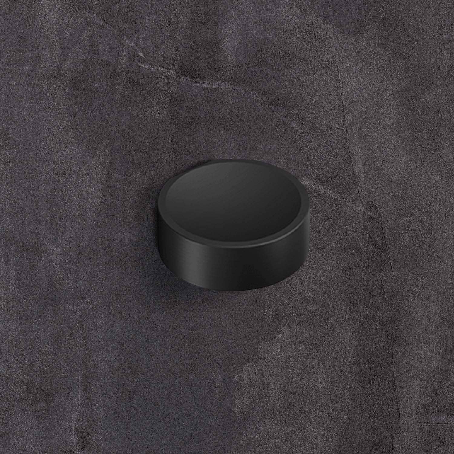 HETTICH Knopf Novoli, B 10 mm, H 27 mm, ø 28 mm, Schwarz matt, 9345419