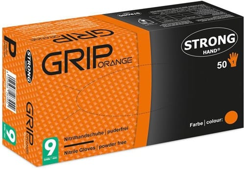 STRONGHAND Einw.-Handsch.Grip Orange Gr.11 orange Nitril 50 St./Box
