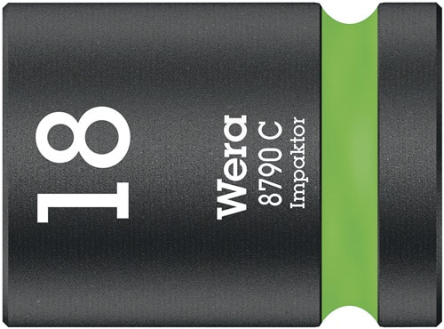 WERA Schlagschraubereinsatz 8790 C Impaktor Außen-6-kant SW18mm 4-kant 1/2Zoll L.38mm