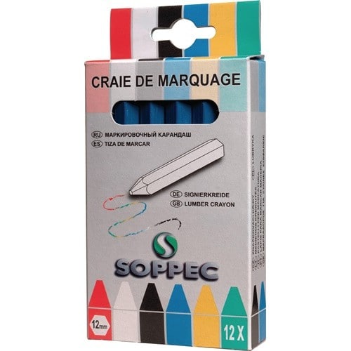 SOPPEC Markierkreide blau unpapiert 12 St./Schachtel SOPPEC