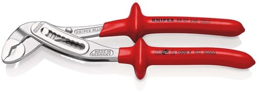 KNIPEX Wasserpumpenzange Alligator® L.250mm Spann-W.46mm verchr.VDE tauchisol.KNIPEX
