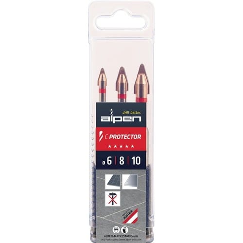 ALPEN Fliesenbohrersatz C PROTECTOR 3-tlg.D.6/8/10mm ALPEN