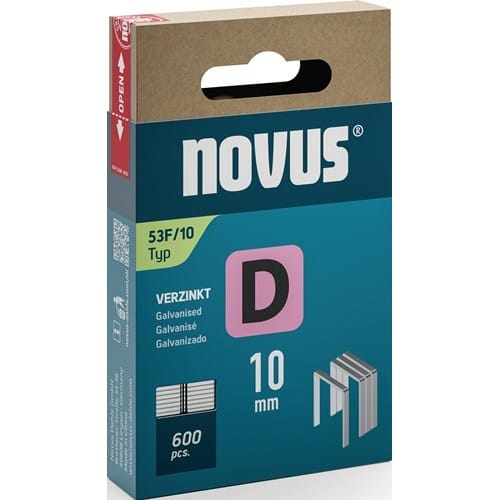 NOVUS Flachdrahtklammer D Typ 53 F B11,3xL10mm Draht-B.1,25mm 600 St.NOVUS