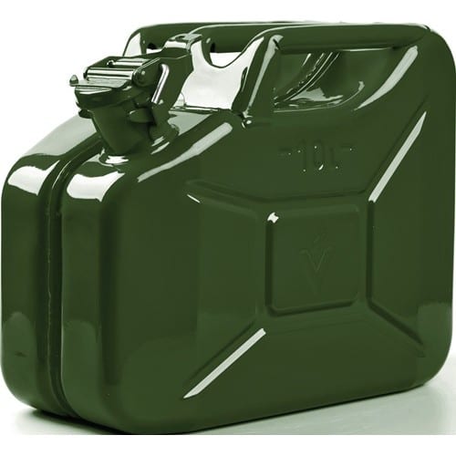 VALPRO Kraftstoffkanister 10l Olivgrün RAL 6003 Stahlbl.0,9mm L345xB165xH275mm VALPRO