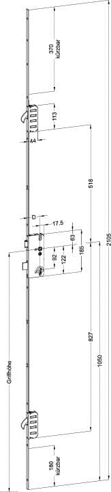 WINKHAUS Mehrfachverriegelung STV F1662 M2, 10/92, Falle Standard, Stahl