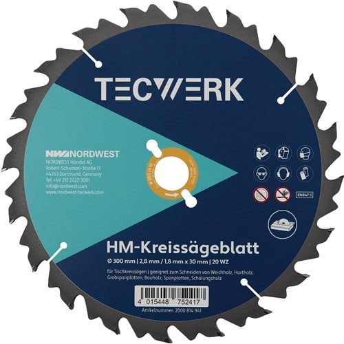 TECWERK Tischkreissägeblatt AD 400mm Z.28 WZ Schnitt-B.3,2mm TECWERK