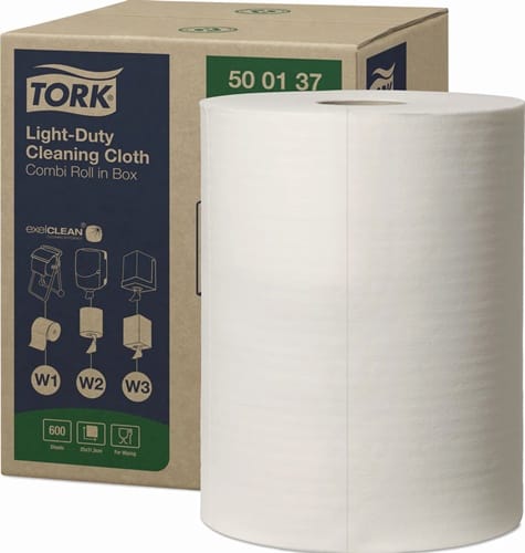 TORK Putztuch TORK 500137 L.ca.250 mmxB.ca.315mm weiß 1-lagig 600 Blatt/Rolle TORK