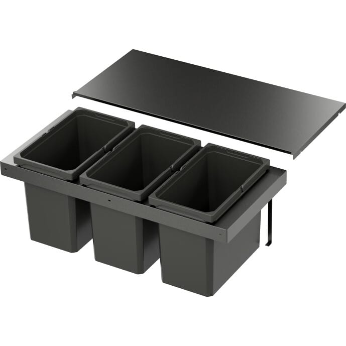 Abfalltrennsystem, ENVI-FLEX, 900er/H326, 3x22 l, lavagrau Vauth Sagel