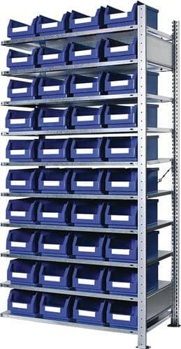 KAPPES Steckregal H2000xB1000xT400mm Anbauregal 10 Stahl-Bd.40xGr.4 blau KAPPES