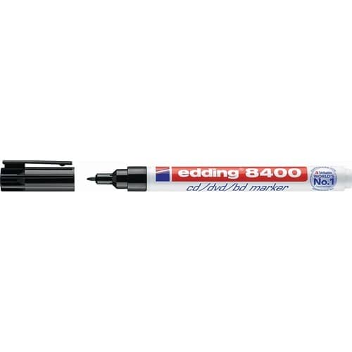 EDDING CD/DVD/BD Marker 8400 schwarz Strich-B.0,5-1mm Rundspitze EDDING