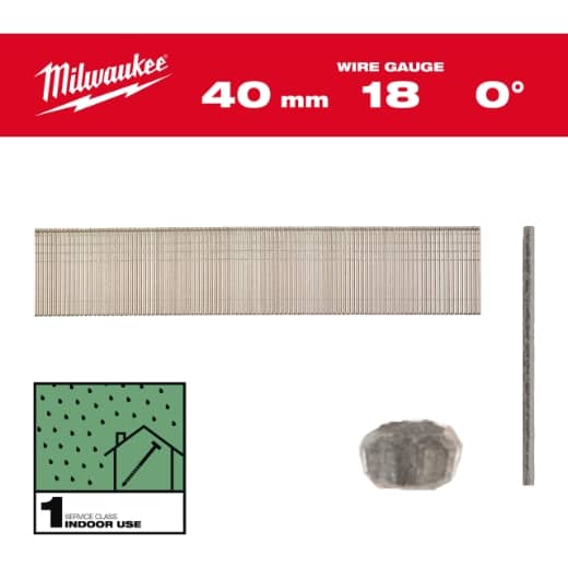 1,05 x 1,25 x 40 mm verzinkt, 0° Stauchkopf-Nägel 18 Gauge für M18FN18GS & M18CN18GS
