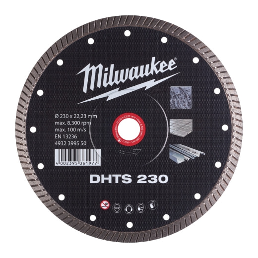 MILWAUKEE Hart, dünn, geschlossen Diamanttrennscheibe DHTS 230 mm