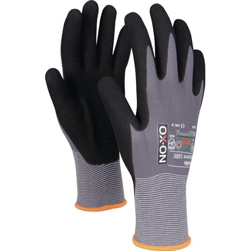 OX-ON Handschuh Flexible Supreme 1600 Gr.9 schwarz/hellgrau EN388 EN420+A1 EN407 PSAII