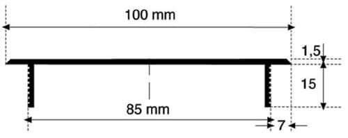 LM-Stegblech 3070 L.1000mm B.100mm Alu.S.1,5mm