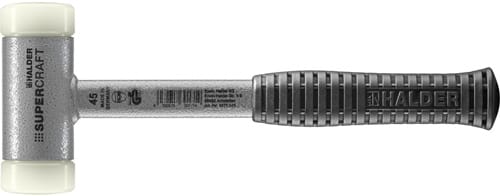 HALDER Schonhammer SUPERCRAFT L.305mm Kopf-D.45mm rückschlagfrei hart Nyl. weiß HALDER