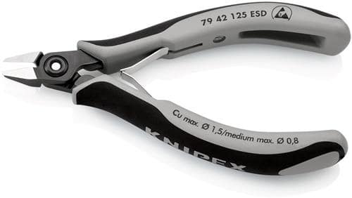 KNIPEX Präzisions-Elektronik-Seitenschneider L.125mm Form 4 Facette nein pol.