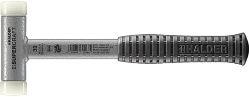 HALDER Schonhammer SUPERCRAFT L.290mm Kopf-D.30mm rückschlagfrei hart Nyl. weiß HALDER