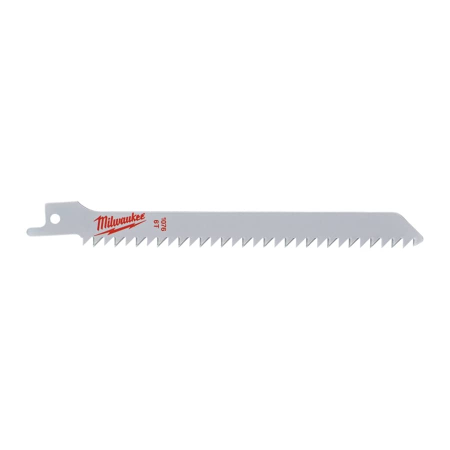 MILWAUKEE 150 x 4,2 mm (6 TPI), unlackiert Säbelsägeblatt Holz - ideal für Kurvenschnitte in Nassholz
