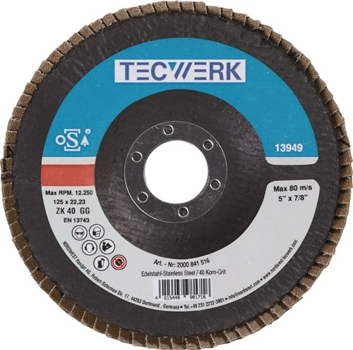 TECWERK Fächerscheibe D.180mm K.80 kon.INOX ZK TECWERK
