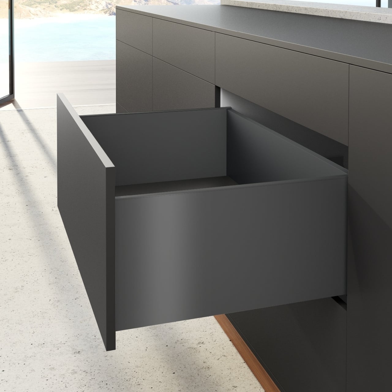 HETTICH AvanTech YOU Set Zarge, Höhe 251 mm x NL 400 mm, anthrazit, links und rechts, 9353449