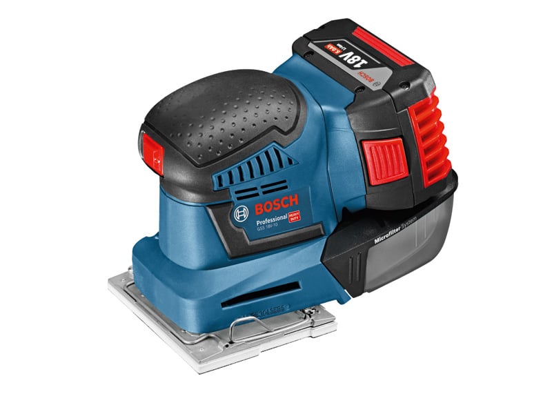 BOSCH Akku-Schwingschleifer GSS 18V-10, Solo Version, L-BOXX
