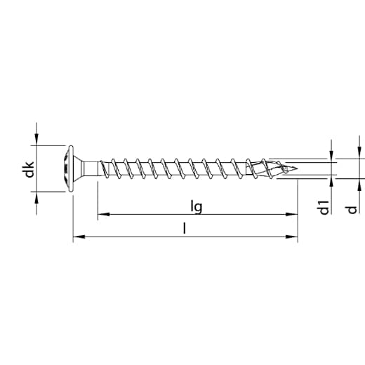 HECO TOPIX-plus 4,5 x 40, Rückwandschraube, T-Drive, Variables Vollgewinde, verzinkt blau, A3K