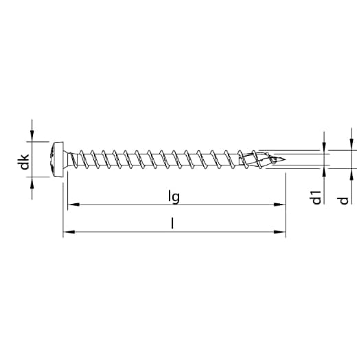 HECO TOPIX-plus A2 5,0 x 50, Rundkopf, Pozi-Drive, Variables Vollgewinde, blank, gleitbeschichtet