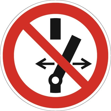 Verbotszeichen ASR A1.3/DIN EN ISO 7010 Schalten verboten Ku.