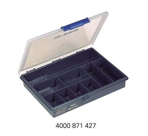RAACO Sortimentskasten B240xT195xH43mm 9 Fächer transp.dunkelblau RAACO