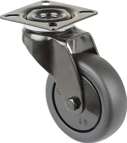 BS ROLLEN Lenkrolle D.75mm Trgf.75kg m.Platte Kugell.Gum.schwarz BS ROLLEN
