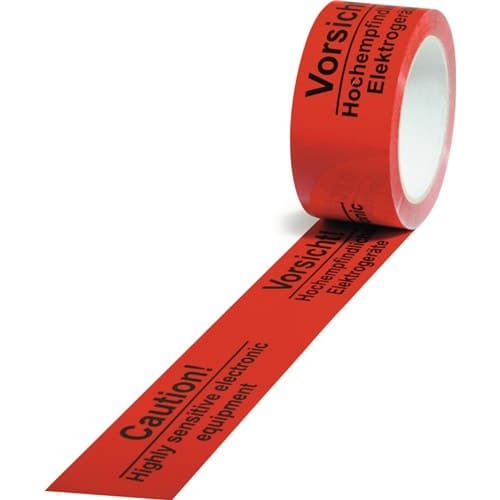 TRANSPAK Warnklebeband PP Empfindliche Elektrogeräte L.66 m,B.50mm rot Rl.TRANSPAK