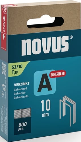 NOVUS Feindrahtklammer A Typ 53 Klammer-B.11,3mm 10mm 0,75mm superhart 800 St.NOVUS
