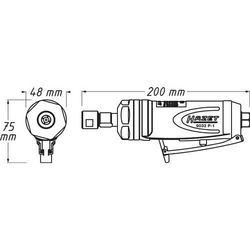 HAZET Druckluftstabschleifer 9032P-1 22000min-¹ 6mm HAZET