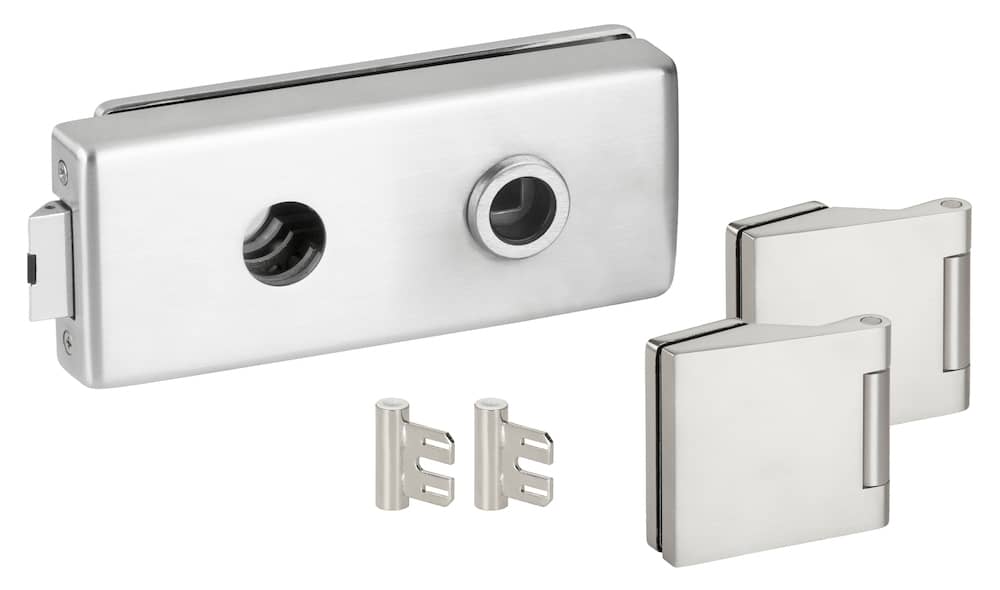 HERMAT Ganzglastürschloss-Set GENOVA 6088/6325/SZ, Edelstahl