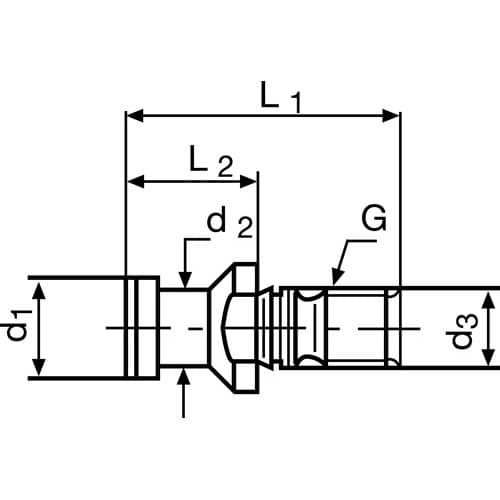 TECWERK Anzugsbolzen ISO 7388-3AF SK40 o.Bohr.TECWERK