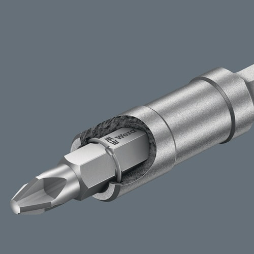 WERA Bithalter 899/4/1 S 1/4Zoll E 6,3 1/4Zoll 1/4Zoll C 6,3 Magnet,Spreng-Ri L.200mm