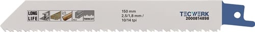 TECWERK Säbelsägeblatt L.150mm B.19mm TPI 10/14 2,5/1,8mm 5 St./Karte TW