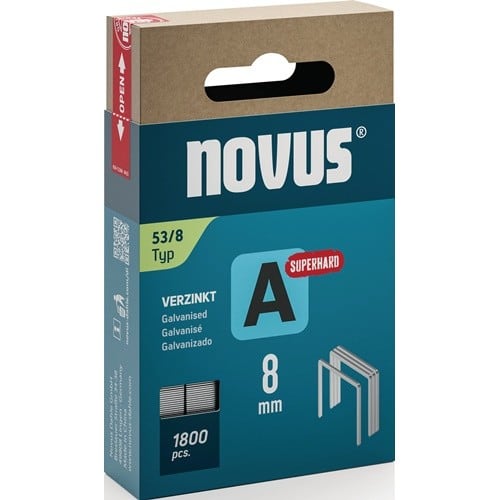 NOVUS Feindrahtklammer A Typ 53 Klammer-B.11,3mm 8mm 0,75mm superhart 1800 St.NOVUS